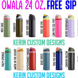 OWALA 24oz Freesip Bottle Custom Laser Engraved Double Insulated ...