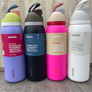 OWALA 40oz Freesip Bottle - Custom Laser Engraved - Double insulated / Stainless Steel - Sports Bottles - Personalized