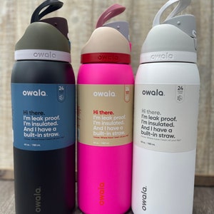 OWALA 32oz Freesip Bottle - Custom Laser Engraved - Double insulated / Stainless Steel - Sports Bottles - Personalized
