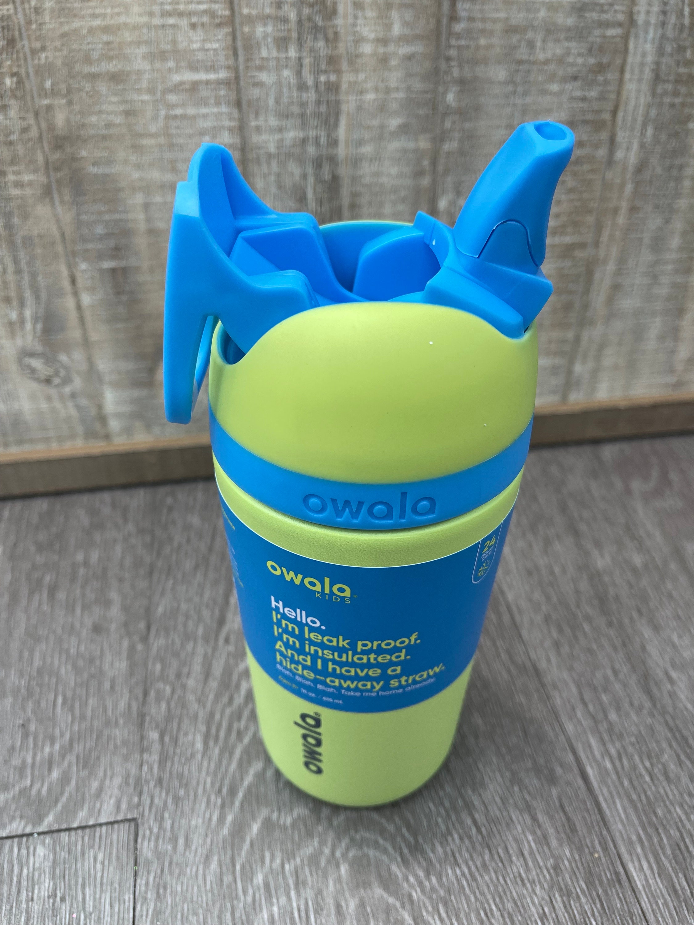 Owala Kid's Flip 14 oz. Insulated Stainless Steel Water Bottle- Light  Green/Blue