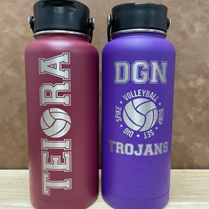 RTIC 32 Oz Water Bottle Flask Personalized Laser Engraved Volleyball or ...