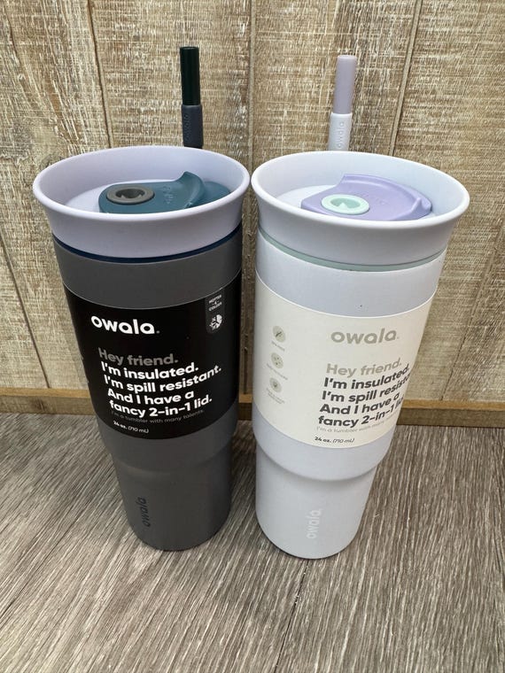OWALA 24oz Freesip Tumbler With Straw - Custom Laser Engraved