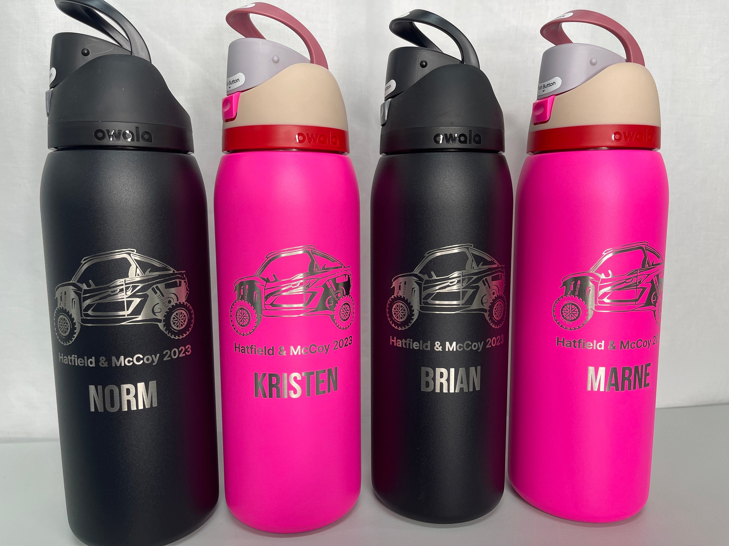 Peony FULL WRAP Owala Freesip Personalized Water Bottle Insulated