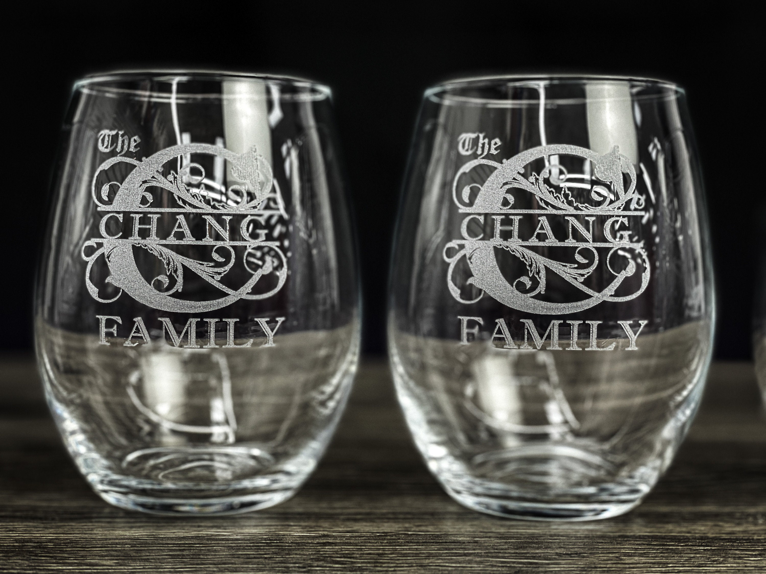15 Oz. Stemless Wine Glass Laser Engraved Laser Etching Etsy