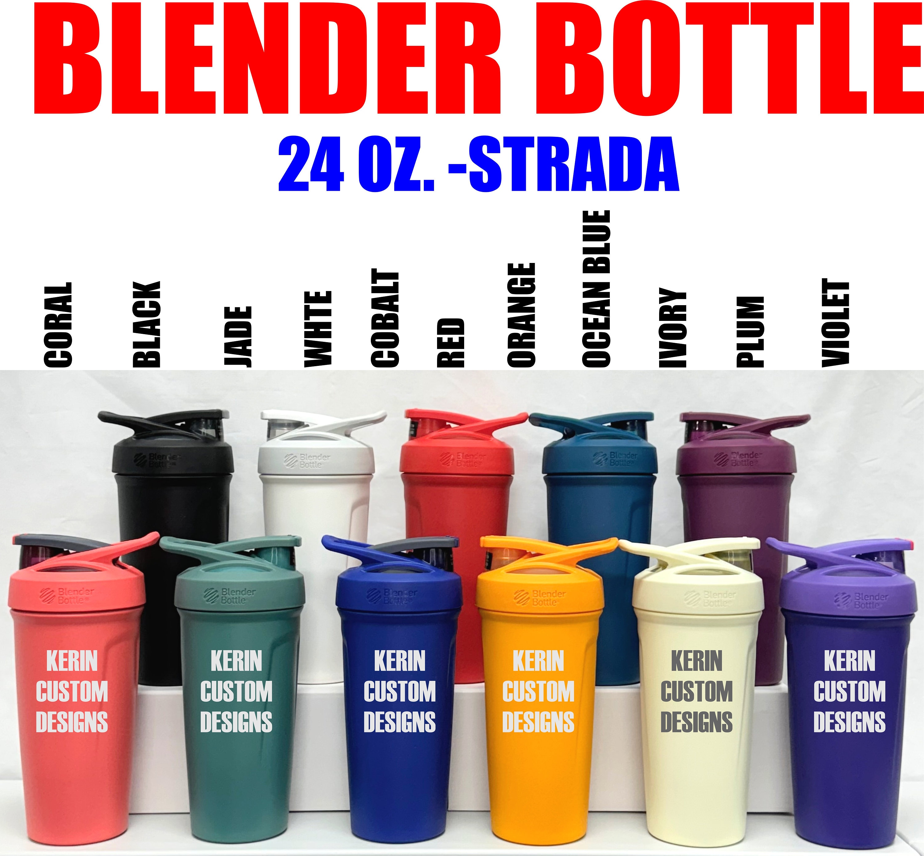 Custom Stainless Steel Blender Bottle, Glitter Blender Bottle