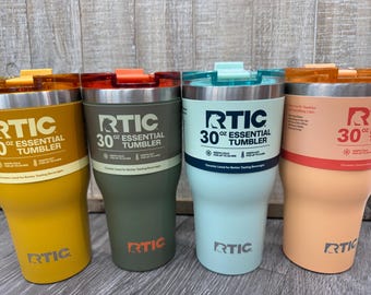 30 Oz. RTIC ESSENTIAL TUMBLER Personalized with Laser Engraved Name Phrase or Custom Design - Ceramic Lined for great taste