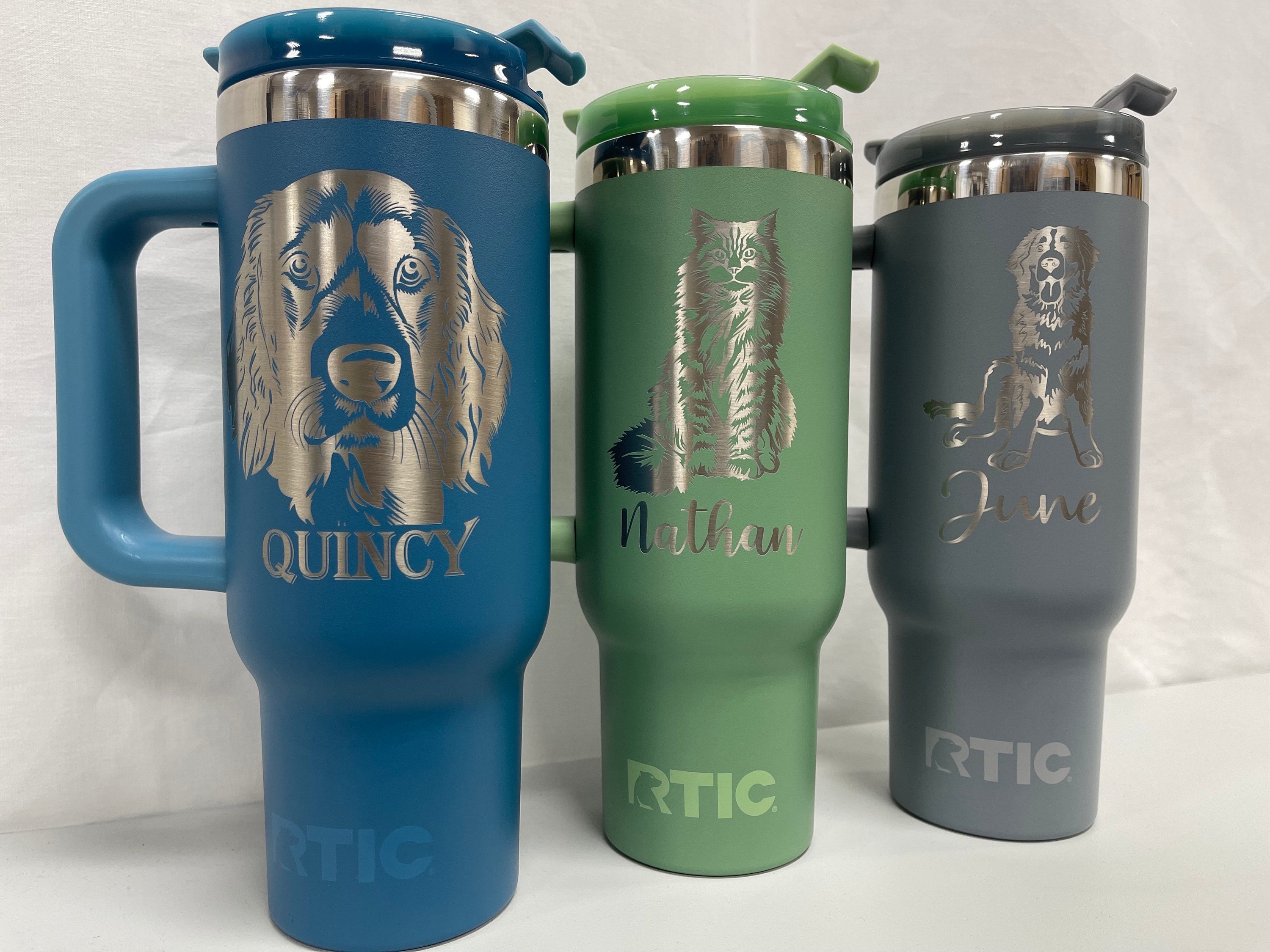 40oz RTIC Road Trip Tumbler NEW Design Comes With Straw Custom