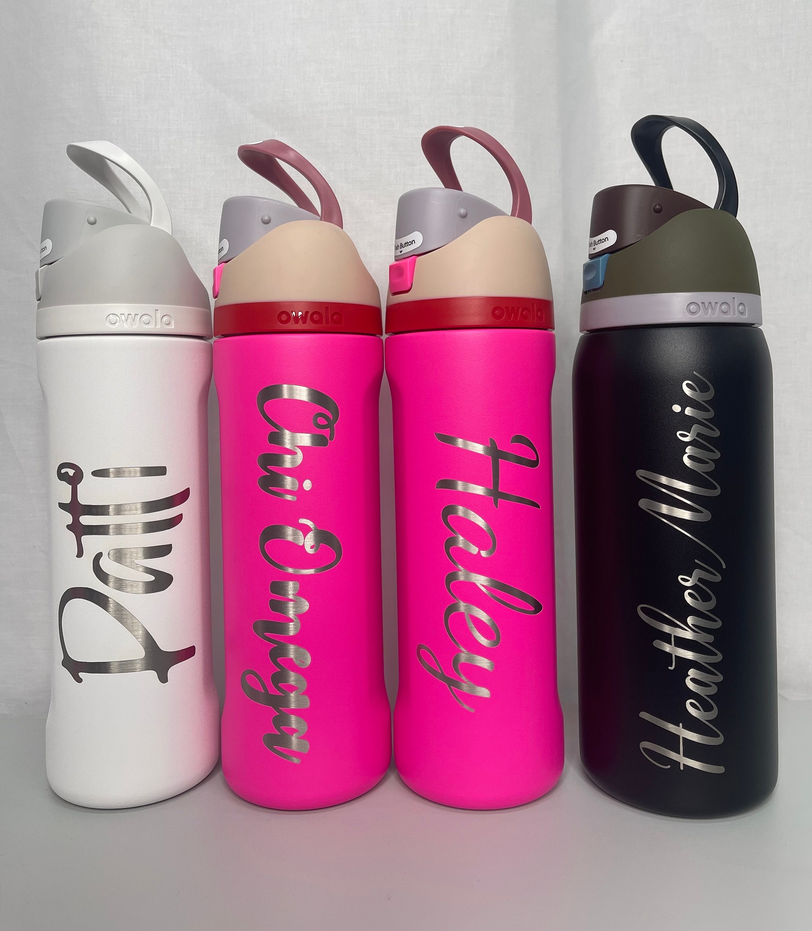 40oz Personalized Water Bottle Owala Freesip Insulated Stainless Steel FREE  Laser Engraving Flip Top Leak Proof Lid Sip or Swig 