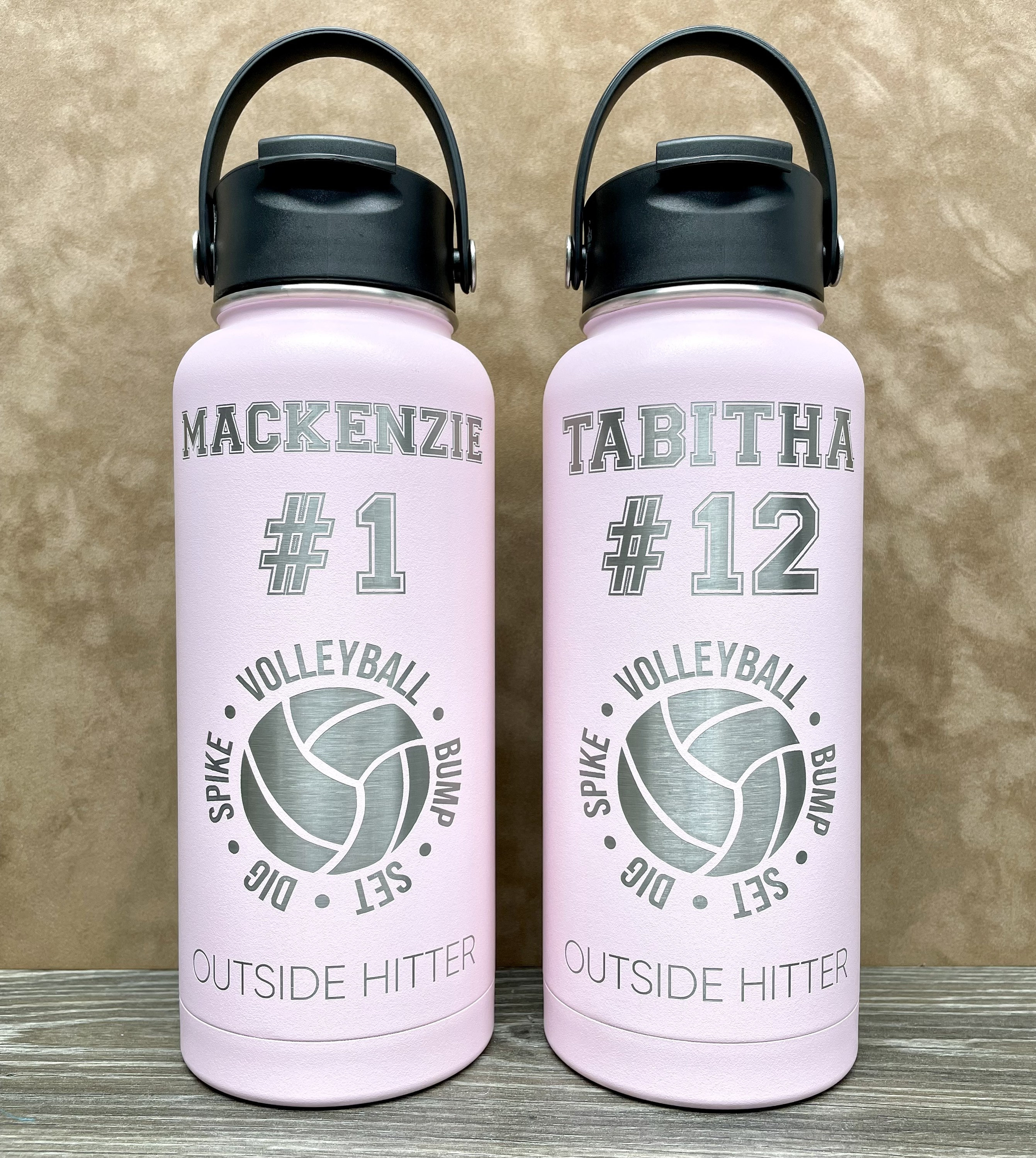 RTIC 40 Oz Water Bottle Flask Personalized Laser Engraved Volleyball or ...