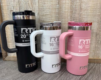 RTIC 16 oz Road Trip Travel Cup - Coffee Mug - Laser Engraved - Monogram Coffee Cup - Personalized Coffee Mug