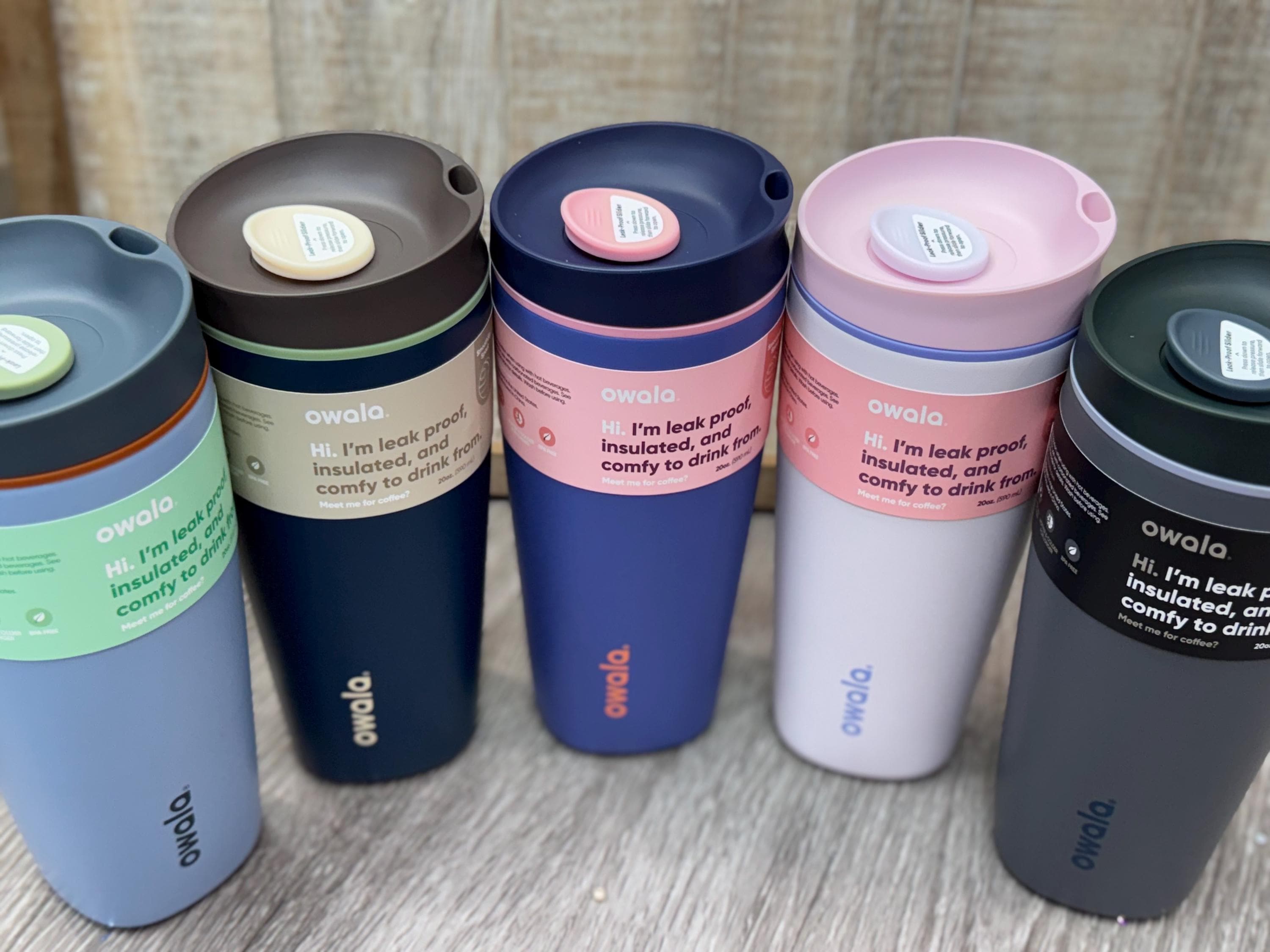 OWALA 20oz Smoothsip SLIDER Coffee Cup - Custom Laser Engraved