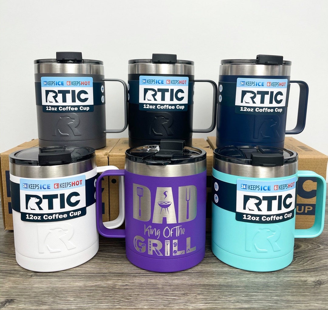12oz Coffee Mug RTIC Tumbler Stainless Double Insulated Personalized ...