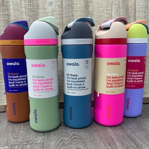 BULK Owala Freesip 32oz Personalized Water Bottle Insulated Stainless Steel  FREE Laser Engraving Flip Top Leak Proof Lid Big Order 