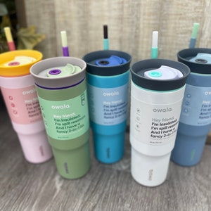 OWALA 24oz Freesip Tumbler with straw - Custom Laser Engraved - Double insulated / Stainless Steel - Sports Drinkware - Personalized