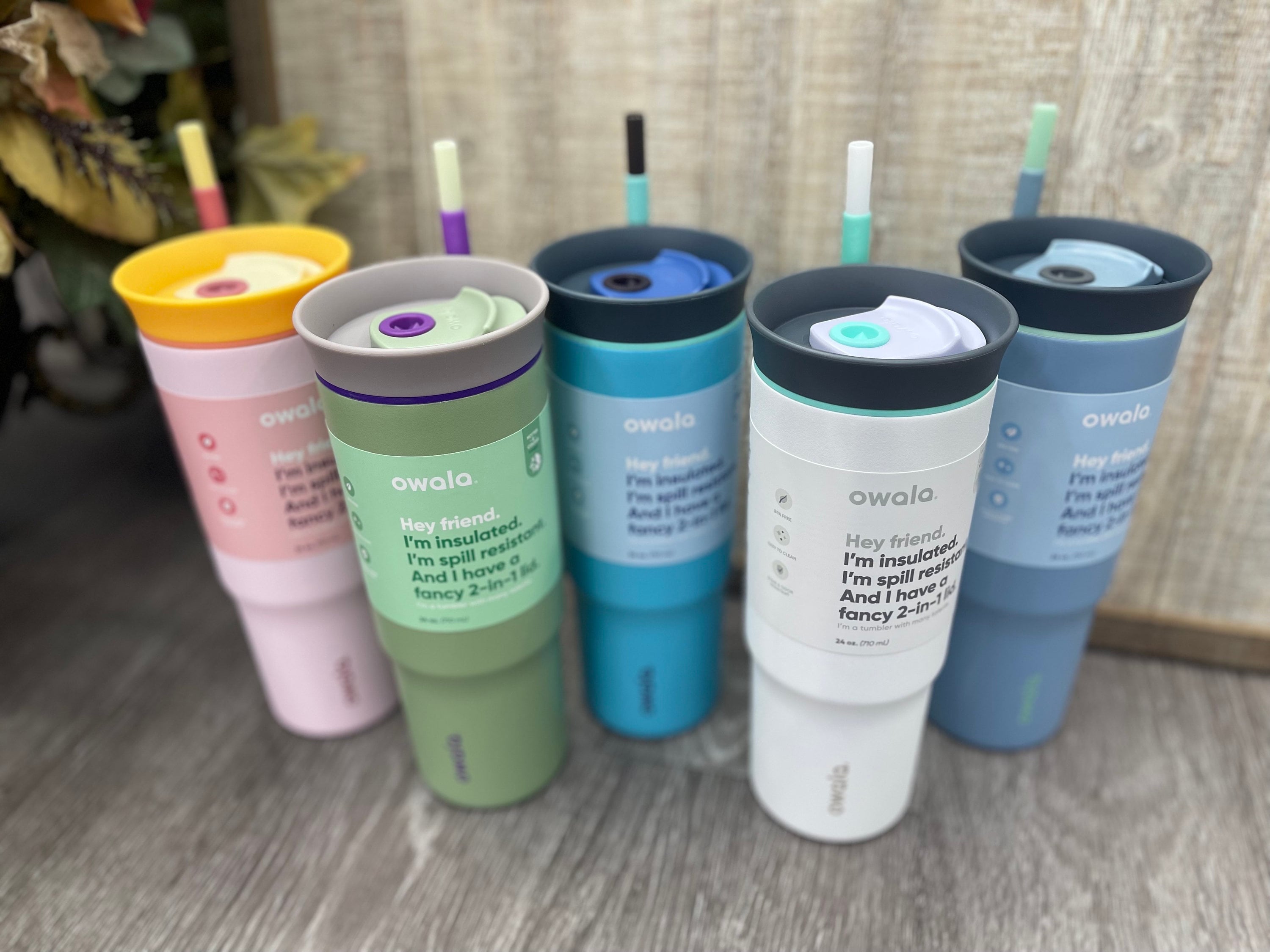 OWALA 24oz Freesip Tumbler With Straw - Custom Laser Engraved