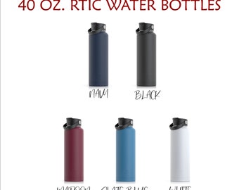 RTIC 40 oz Water Bottle Flask Personalized Laser Engraved Volleyball or Sports Themed or any Logo Custom Engraving
