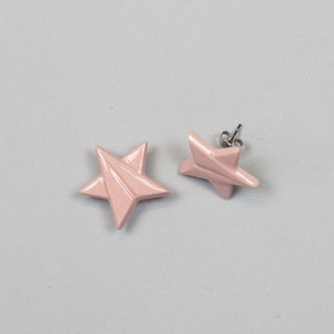ORIGAMI EARRINGS STARS/Porcelain studs origami/Origami star earrings/Porcelain earrings/Japaneese origami/Porcelain stars/Pink earrings