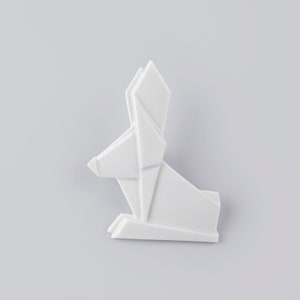 PORCELAIN  BROOCH RABBIT/Porcelain origami/Origami pin/Origami brooch/Porcelain pin/Japaneese origami/Japaneese gift/Origami rabbit