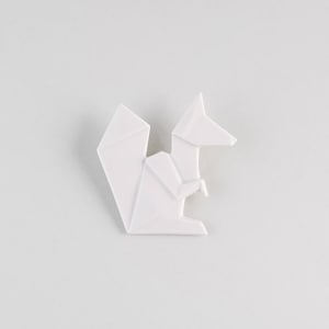 PORCELAIN  BROOCH SQUIRELL/Porcelain origami/Origami pin/Origami brooch/Porcelain pin/Origami pig/Japaneese origami/Japaneese gift