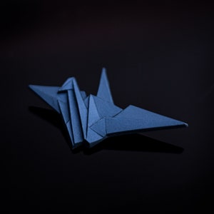 PORCELAIN  BROOCH CRANE/Black porcelain/Porcelain origami/Origami pin/Origami brooch/Porcelain pin/Japaneese origami/Origami crane