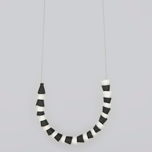 PORCELAIN NECKLACE TUBES/Porcelain tubes/Tubec necklace/Minimalistic necklace/Long necklace/Necklace black and white/Black&white
