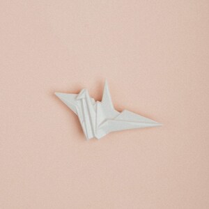 PORCELAIN BROOCH CRANE/Origami porcelain crane/Origami bird brooch/Ceramic origami brooch bird/Origami crane/Japaneese crane origami pin image 8