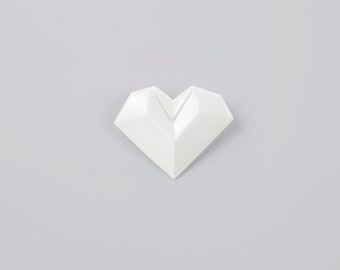 PORCELAIN  BROOCH HEART/Porcelain origami/Origami pin/Origami brooch/Porcelain pin/Japaneese origami/Japaneese gift/Origami heart