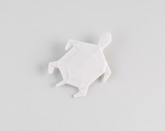 PORCELAIN  BROOCH TURTLE/Porcelain origami/Origami pin/Origami brooch/Porcelain pin/Origami pig/Japaneese origami/Porcelain/Japaneese gift