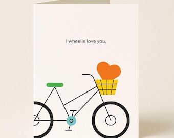 Wheelie Love You Bike Card: Bicycle Pun Anniversary Card