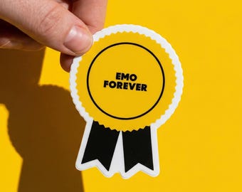 Emo Forever Ribbon Award Sticker - Hardcore, Screamo, Emo Music Lover Gift