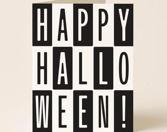 Halloween Card – Black and White Checkered Letters