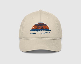 Embroidered Staten Island Ferry Hat: Organic Cotton NYC Souvenir