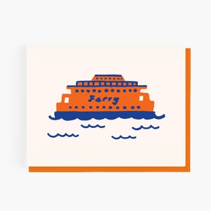 Staten Island Ferry Greeting Card – Hand Drawn Illustration – New York City Stationery