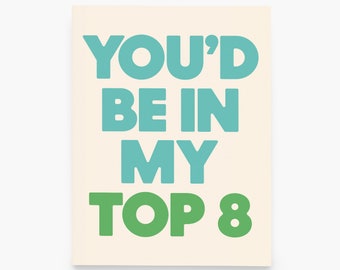 MySpace Top 8 Card – Funny Nostalgic Greeting for Friends or BFFs – Throwback Millennial Humor