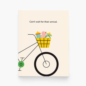 New Baby Greeting Card – Cute Bike Baby Shower Card for New Parents