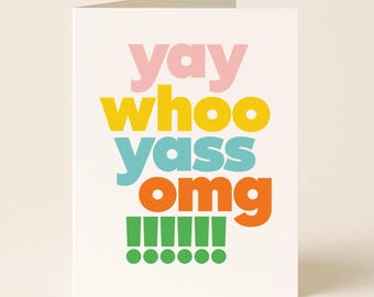 Celebration Card – Funny and Colorful Greeting Card for Congrats or Any Occasion