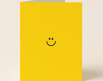 Happy Face Greeting Card: Cheerful, Colorful Design - Any Occasion