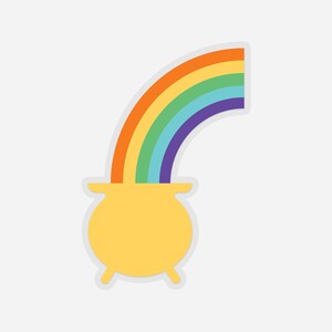 Pot of Gold Rainbow Clear Sticker