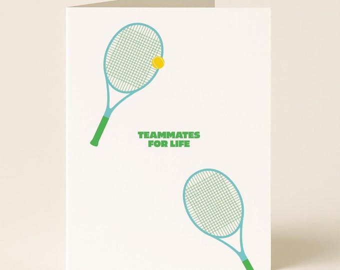 Tennis Card - Teammates for Life Anniversary Greeting