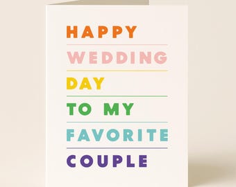 Wedding Card: Rainbow Typography for Good Friends