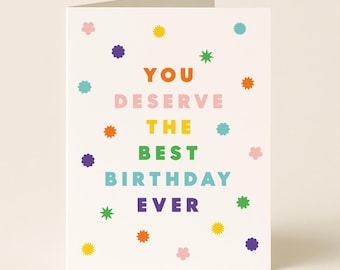 Confetti Birthday Greeting Card with Fun Colorful Shapes