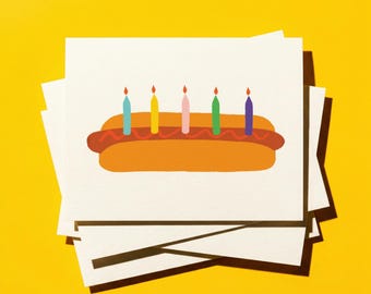Hotdog with Candles Birthday Card – Funny BBQ Greeting