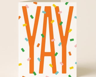 YAY Congratulations Card – Colorful Confetti Design