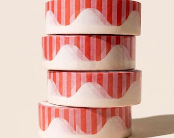 Wavy Washi Tape – Retro Stripe Decorative for Journals and Scrapbooking