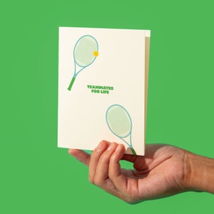 Teammates for Life Tennis Rackets Greeting Card - Anniversary Card for Tennis Players - Friendship Card for Partner