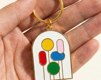 Colorful Balloons Enamel Keychain: Double-Sided Whimsical Charm