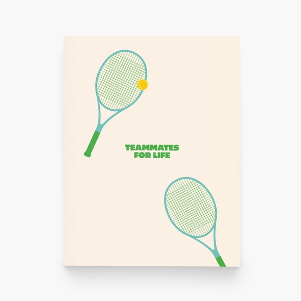 Teammates for Life Tennis Rackets Greeting Card - Anniversary Card for Tennis Players - Friendship Card for Partner