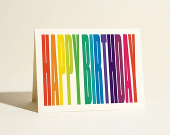 Rainbow Birthday Greeting Card: Colorful Happy Birthday Wishes