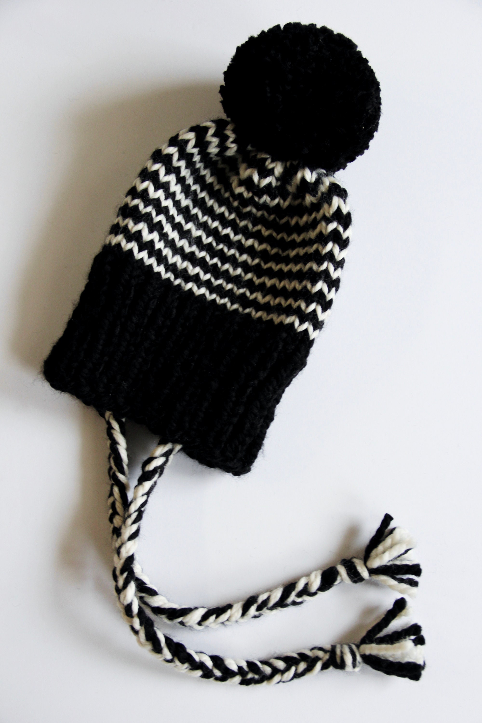 Braided beanie // braided hat // beanie with strings // hat Etsy