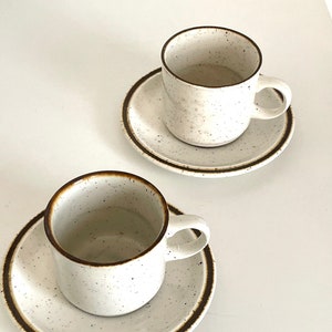 Vintage English Stoneware Cup & Saucer Set – Rustic Mid-Century Charm 70s